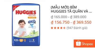 (MẪU MỚI) BỈM HUGGIES TÃ QUẦN VÀ DÁN M74 /L68/XL62/XXL56/L104/XL88/XXX ( Bao bì có thể thay đổi theo tùy đợt nhập hàng )
