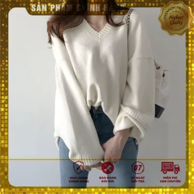 Hàng Sẵn_ Áo len rộng dáng dài áo len lông mềm mại phong cách hàn