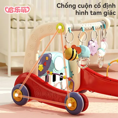 2 trong 1 Baby Play Gym Đồ chơi mới sinh Gym Playmat Baby Fitness Gym Playmat Âm nhạc Piano Toddler Walker Đồ chơi