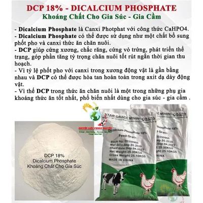 1kg - Dicalcium Phosphate Khoáng chất bổ sung cho gia súc , gia cầm , thủy sản # DCP 18 % 1kg