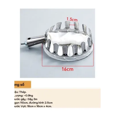 Vợt hái trái cây trên cao đa năng kèm túi vải, dụng cụ hái hoa quả kim loại siêu bền đẹp (ms 00)