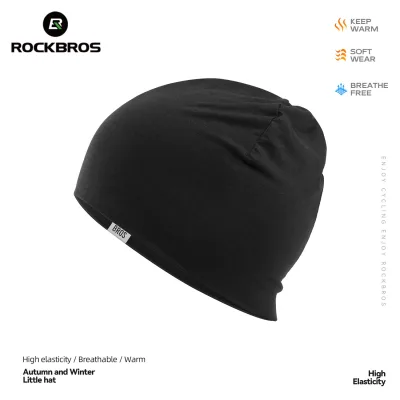ROCKBROS Winter Cycling Cap Tencel Wool Windproof Warm Balaclava Helmet Liner Double-Sided Wearable Outdoor Hiking Cycling Hat