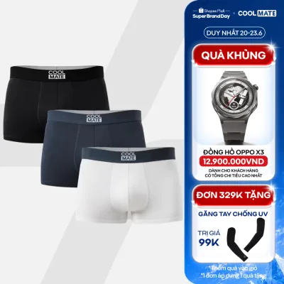 Combo 3 quần lót nam dáng Trunk Bamboo mềm mại, kháng khuẩn, thấm hút tốt Coolmate