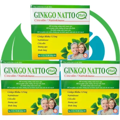Combo of 3 Boxes of Ginkgo Natto Plus Gold - Rostex - Vinaphar - Restorative Vitamins - Multivitamins