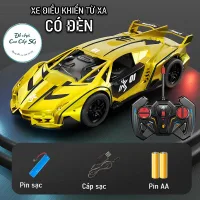 [CÓ ĐÈN- MẪU MỚI 2025] Xe điều khiển từ xa CÓ ĐÈN PHA dùng pin sạc, Xe ô tô điều khiển từ xa quà tặng cho bé