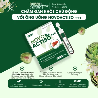 Ống uống bổ gan NovoActiso - Hỗ trợ cải thiện chức năng gan, phù hợp cho người có chức năng gan kém