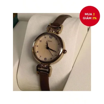 Đồng hồ nữ phong cách retro mới, đồng hồ số thời trang, đồng hồ thạch anh mặt số nhỏ hình tròn
