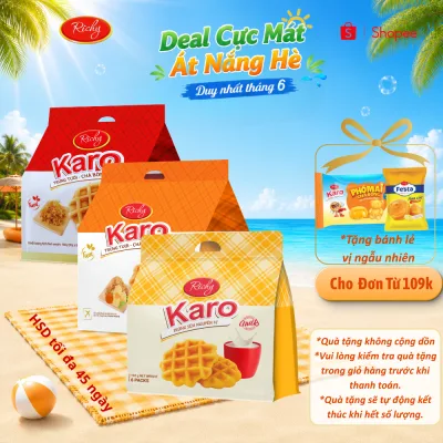 Bánh Karo Richy Vị Phô Mai Hoàng Kim, Trứng Tươi Chà Bông & Trứng Sữa