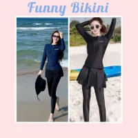 [Size M,L,XL] Bikini,Đồ bơi nữ Ninja đi biển, Bikini kín Áo Tay Dài có khóa kéo Quần Dài chất  thun lạnh MS-101