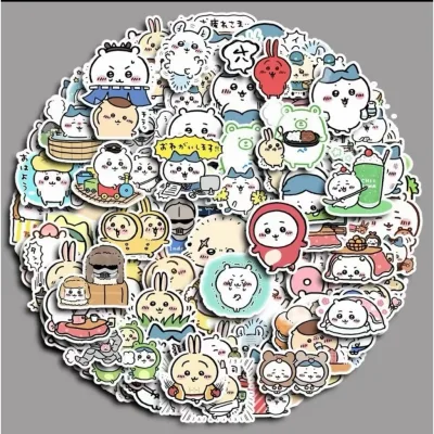 120 Miếng dán sticker CHIKAWA trang trí sổ sách bình nước mũ bảo hiểm, hình dán Chikawa