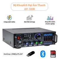Bộ Khuếch Đại Âm Thanh Nổi Bluetooth AV-016, Công suất đầu ra 160W/ 220V. Amply  Bluetooth HiFi 2 Mic 2 Kênh.