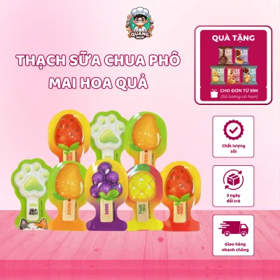 Thạch phô mai sữa chua hoa quả, thạch rau câu chân mèo mix vị ăn vặt siêu ngon - Bánh kẹo Quang Mập