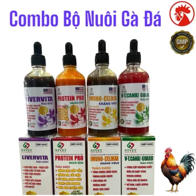 Combo bộ 4 chai 100ml cung cấp vitamin, khoáng giúp nuôi gà đá, gà chọi khoẻ, tăng nước máu