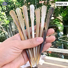 Trâm cài tóc bằng sừng bò Châu Phi (HH601) đục khắc hình dễ thương - Đủ kiểu dáng