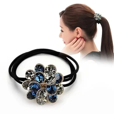 Dây Buộc Tóc Hoa Đá Rhinestone Cho Phụ Nữ Dây Buộc Tóc Phong Cách Tươi Mới Dây Buộc Tóc Cá Nhân Dây Buộc Tóc Dây Buộc Tóc Phụ Kiện Tóc
