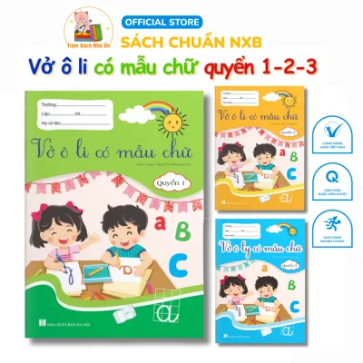 Sách - Combo Luyện Viết Vở ô li có mẫu chữ quyển 1-2-3 - TV