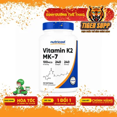 Nutricost Vitamin K2 Mk-7 Calcium Supplement Pills 100Mcg Box of 240 Premium Capsules Imported from Usa (240 Capsules)