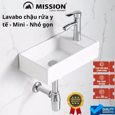 Chậu đặt bàn, treo tường, bồn rửa mini, lavabo siêu nhỏ, dùng cho y tế, chật hẹp Mission