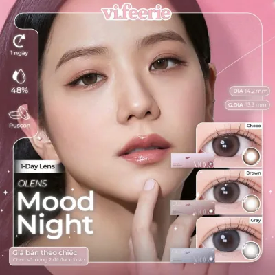 Kính áp tròng (lens) tự nhiên trong trẻo 1 ngày MOODNIGHT MOOD BROWN/GRAY chính hãng - VF Lens
