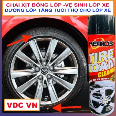 Làm Đen Lốp Xe - Dầu Bóng Lốp ô tô - Vệ Sinh, Bảo Dưỡng, Chống Nứt Bánh Xe Cao Su Ô tô, Xe Máy Herios