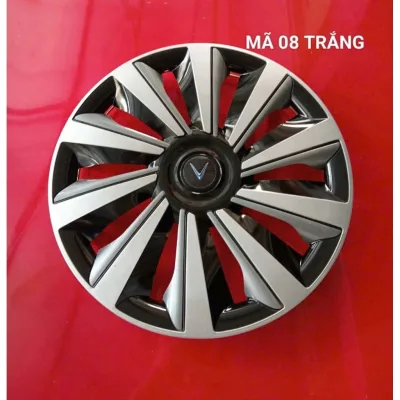Ốp Lazang R16 Inch Chụp Mâm Xe Ô Tô Bảo Vệ Lốp Xe Lắp Đặt Đơn Giản Không Cần Ốc Vít Mẫu 08 TRẮNG