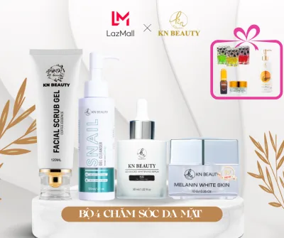 Kn Beauty - 4-Step Skin Care Set for Brightening and Preventing Melasma: Cream + Serum + Facial Cleanser + Exfoliator (Free Body Butter)