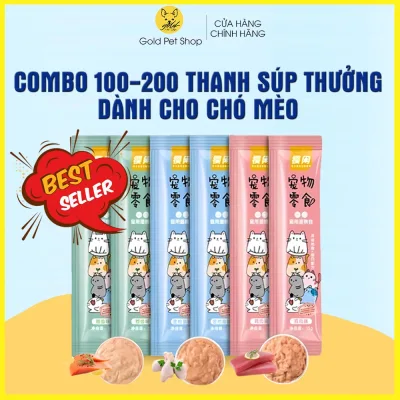 Combo 200 thanh Súp Thưởng Shizuka 15g, Soup Thưởng Dành cho Chó Mèo, Snack Ăn Vặt Cho Chó Mèo