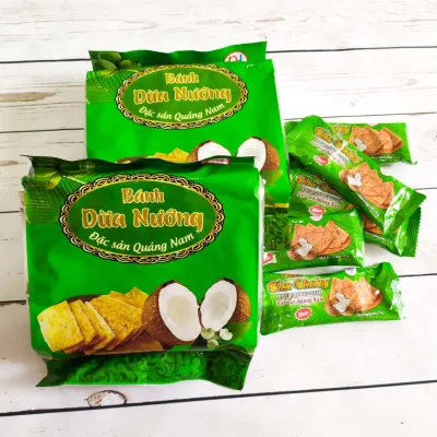 Bánh dừa nướng Phúc Đạt 180g - đặc sản Quảng Nam - Giòn - Thơm - Ngon - đồ ăn vặt - bánh kẹo ăn vặt - SHOP HAIMY