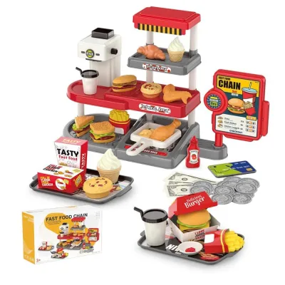 Đồ Chơi Quầy Thức Ăn Nhanh 71 Chi Tiết – Gà Rán, Bánh Mì, Cà Phê – Bộ Đồ Chơi Mô Phỏng Giúp Bé Nhập Vai Nấu Nướng Siêu Thú Vị