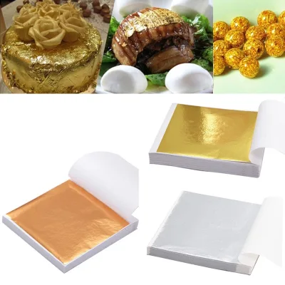 100 Chiếc Lá Vàng Ăn Được Lá Vàng Để DIY Trang Trí Bánh Nghệ Thuật Thủ Công Mạ Vàng Thiết Kế Giấy Gói Quà Thêu Sò