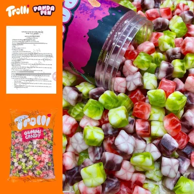 Kẹo Dẻo Trolli Đức Vị Sữa Chua Hoa Quả Mix Vị, Bánh Sữa Chua Panda Pẻn, Kẹo Dẻo Thương Hiệu Đức