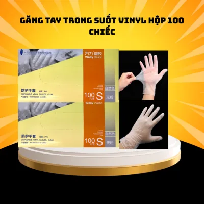 Hộp 100 Chiếc Găng tay trong suốt không bột siêu dai cho nấu ăn, thực phẩm, massage spa
