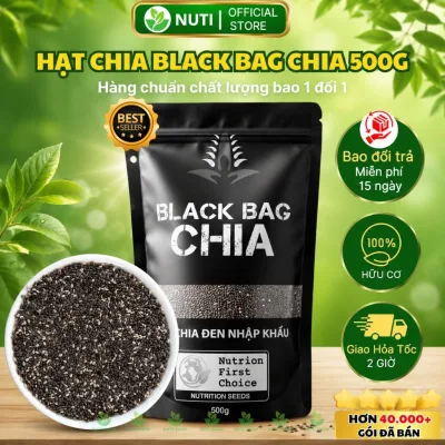 Hạt Chia Organic Chia Seeds Túi Đen BLACK BAG Thực Dưỡng Eat Clean - Nutrion Seeds