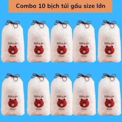 Màng bọc thực phẩm co giãn siêu dai có chun kèm túi gấu chất liệu PE- Mũ chùm đầu dùng 1 lần tiện lợi