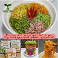 Mì rau củ ăn liền không chiên ngũ vị ăn chay được (có gia vị) gói 70gr (chùm ngây, rau má, cà rốt, nghệ, củ dền)
