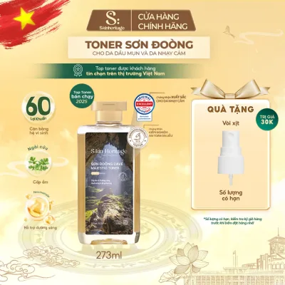 Toner Sơn Đoòng Skin Heritage hỗ trợ cấp ẩm, dưỡng sáng cung cấp 60 Lợi Khuẩn cho da nhạy cảm, da dầu mụn 273ml