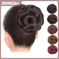 SHNGki Tổng hợp tóc Bun chín hoa nụ Tóc Giả Túi tóc clip cho phụ nữ ponytail Claw Clip sống động như thật hairpiece công cụ tạo kiểu