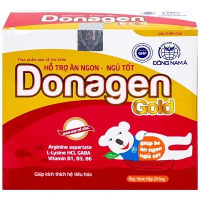 Donagen Gold Đông Nam Á - bổ sung các vitamin và khoáng chất, acid amin cho trẻ, giúp bé ăn ngon, ngủ tốt - (20 ống x 10ml)