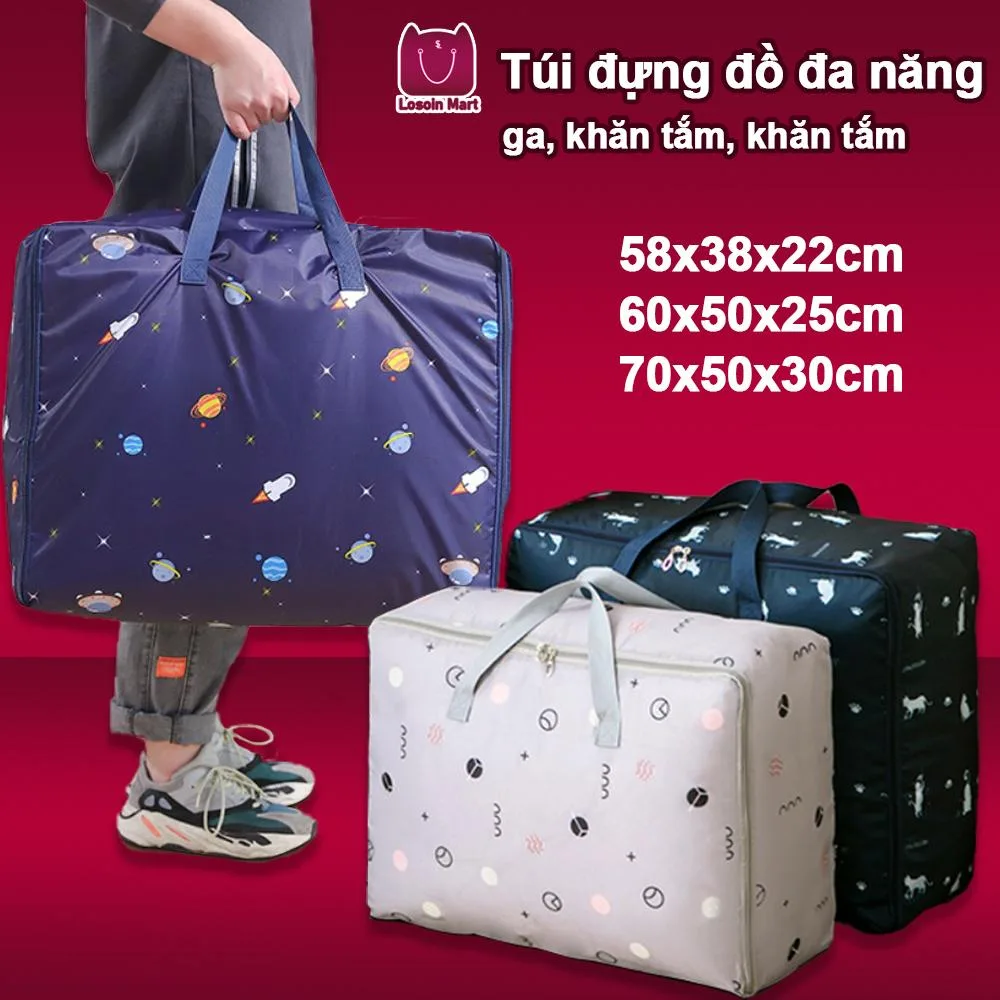 Túi Vải Đựng Chăn Màn, Túi Đựng Đồ, Quần Áo Cỡ Lớn 120L, Chống Nước, Có Quai Xách Chịu Tải Trọng Lớn - Túi Đựng Hành Lý