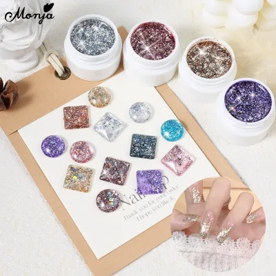 Monja 5ml Móng Tay Nghệ Thuật Lấp Lánh Kim Sa Lấp Lánh Gel Disco Shining Flash Phản Quang Ngâm Tắt UV LED Varnish DIY Dụng Cụ Làm Móng Tay