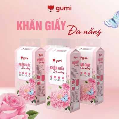Thùng 10 Bịch Khăn giấy rút Gumi , giấy vệ sinh treo tường 1000 tờ 4 lớp tặng 3 móc treo