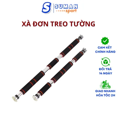 Xà đơn treo tường Sumansport xà gắn cửa cao cấp đa năng tập gym thể hình nhiều cỡ 60-150cm tự chỉnh