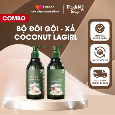 LAGIRL Bộ Đôi Gội - Xả Coconut Lục Anh - Dưỡng Tóc - Chăm Sóc Tóc Hỗ Trợ Cấp Ẩm Giảm Khô Xơ Hạn Chế Tóc Hư Tổn