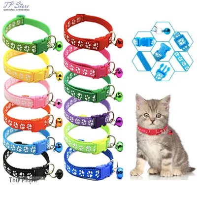 Combo 10 Cái Vòng Cổ Cho Chó Mèo Kèm Chuông Lục Lạc Nhiều Màu - Điều Chỉnh Kích Thước - Phụ Kiện Thú Cưng Pet Shop