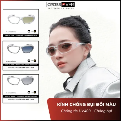Kính Mắt Thời Trang Chống Bụi Đổi Màu CROSSOVER Bảo Vệ Mắt Khi Đi Xe Máy Đi Được Cả Ngày Lẫn Đêm, Kính Mát Chống Tia UV