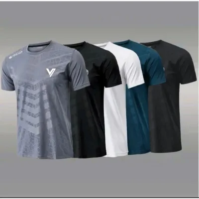 Combo 5 áo thun nam cộc chữ V dập nổi chất liệu thun co dãn 4 chiều