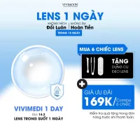 Lens 1 ngày cận trong suốt kính áp tròng VIVIMOON Vivimedi 1 Day (Giá 01 chiếc, 01 bên mắt, x2 để đặt 1 đôi)