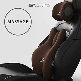 Combo Gối Tựa Đầu Và Tựa Lưng Ô Tô Tích Hợp Massage Chườm Nóng Gối Tựa Cao Su Non, Giảm Đau Mỏi Cổ Vai Cột Sống - Sairui
