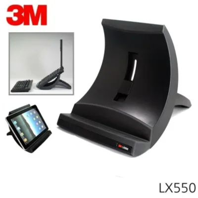 Giá đỡ máy tính xách tay dọc có thể điều chỉnh 3M LX550 Giá đỡ máy tính xách tay Máy tính bảng Máy tính bảng Riser Giá đỡ màu đen