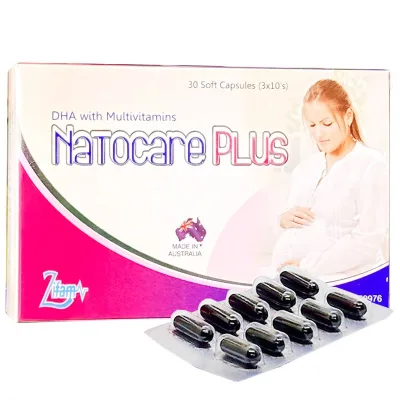 Natocare Plus-(Chính hãng) Hỗ trợ bổ sung DHA và Vitamin và khoáng chất, giúp tăng cường sức đề kháng cho mẹ bầu